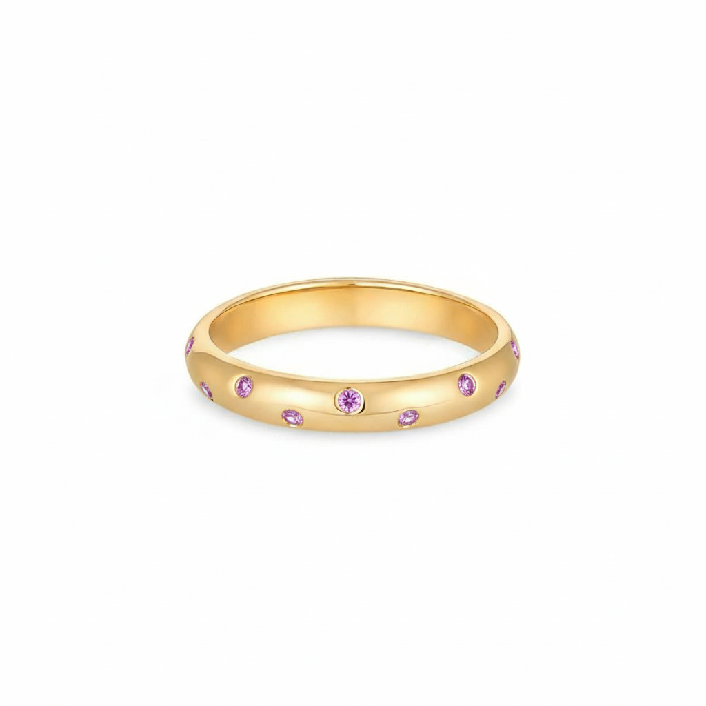 Linea Confetti Band Ring – Light Pink Sapphire