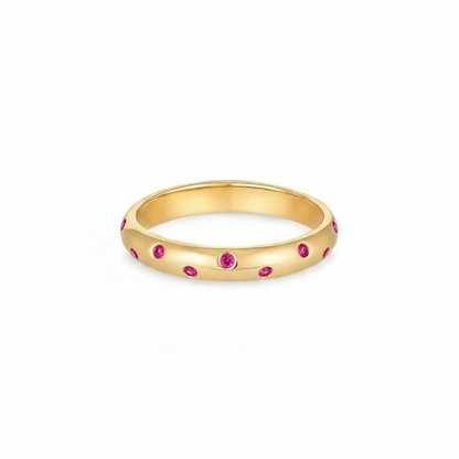 Linea Confetti Band Ring – Red Ruby
