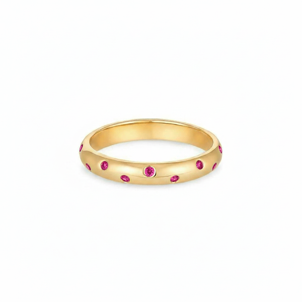 Linea Confetti Band Ring – Red Ruby