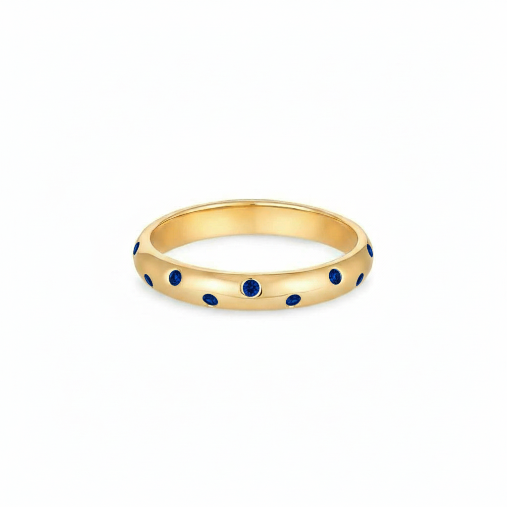 Linea Confetti Band Ring – Blue Sapphire