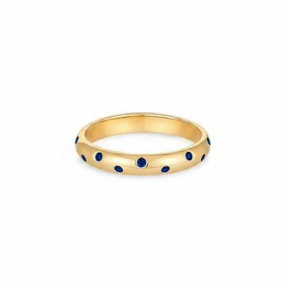 Linea Confetti Band Ring – Blue Sapphire