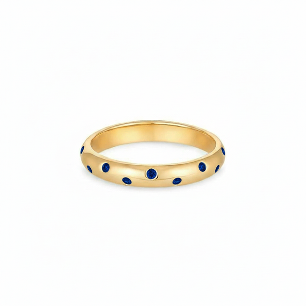 Linea Confetti Band Ring – Blue Sapphire