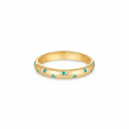 Linea Confetti Band Ring – Teal Blue Spinel