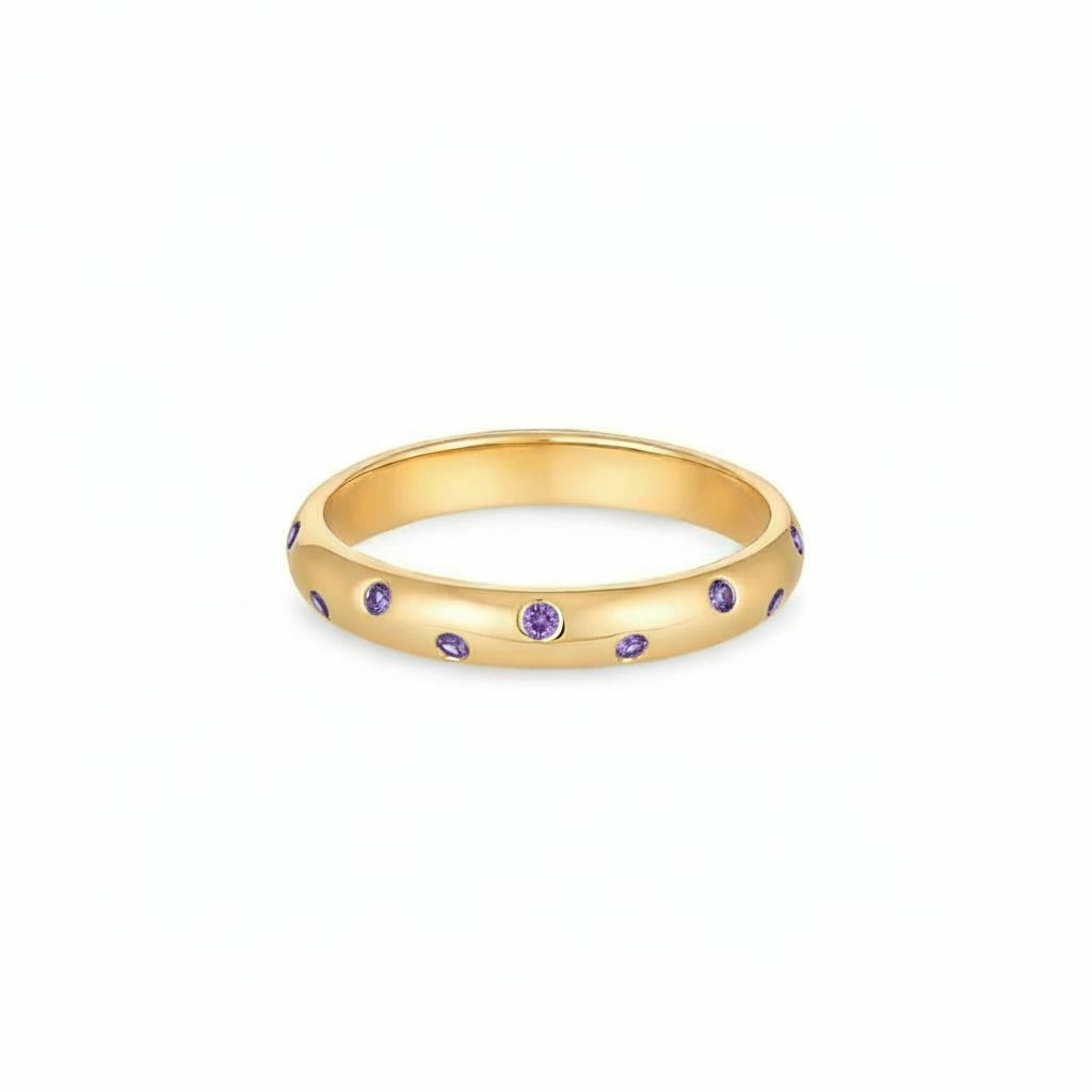Linea Confetti Band Ring – Purple Sapphire