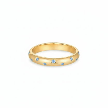 Linea Confetti Band Ring – Light Blue Aquamarine