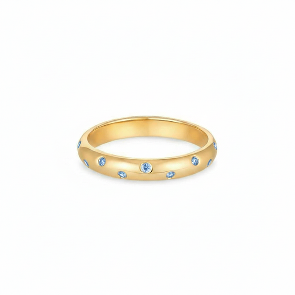 Linea Confetti Band Ring – Light Blue Aquamarine