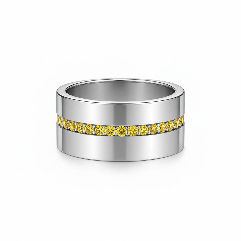 Linea Stripe Band Ring – Yellow Sapphire