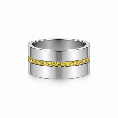 Linea Stripe Band Ring – Yellow Sapphire