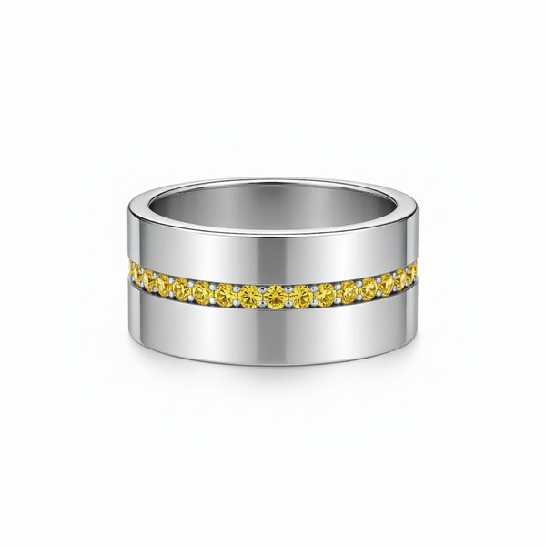 Linea Stripe Band Ring – Yellow Sapphire