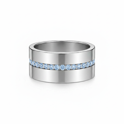 Linea Stripe Band Ring – Light Blue Aquamarine