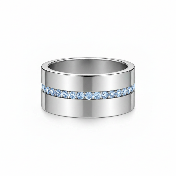 Linea Stripe Band Ring – Light Blue Aquamarine
