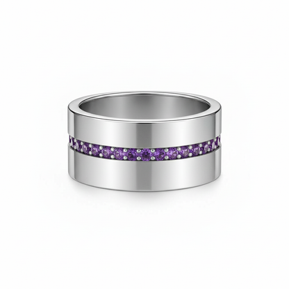 Linea Stripe Band Ring – Purple Sapphire