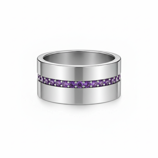 Linea Stripe Band Ring – Purple Sapphire