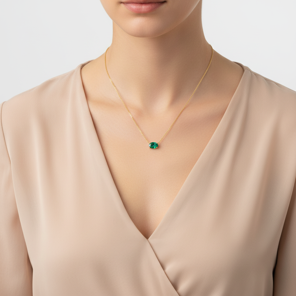 Velara Solitaire Necklace – Teal Blue Spinel