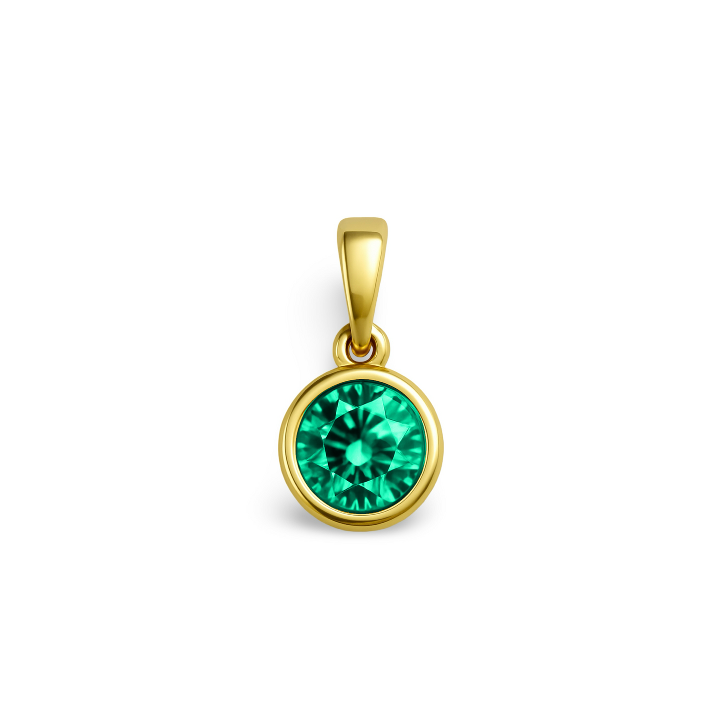 Forma Solitaire Necklace – Colombian Green Emerald