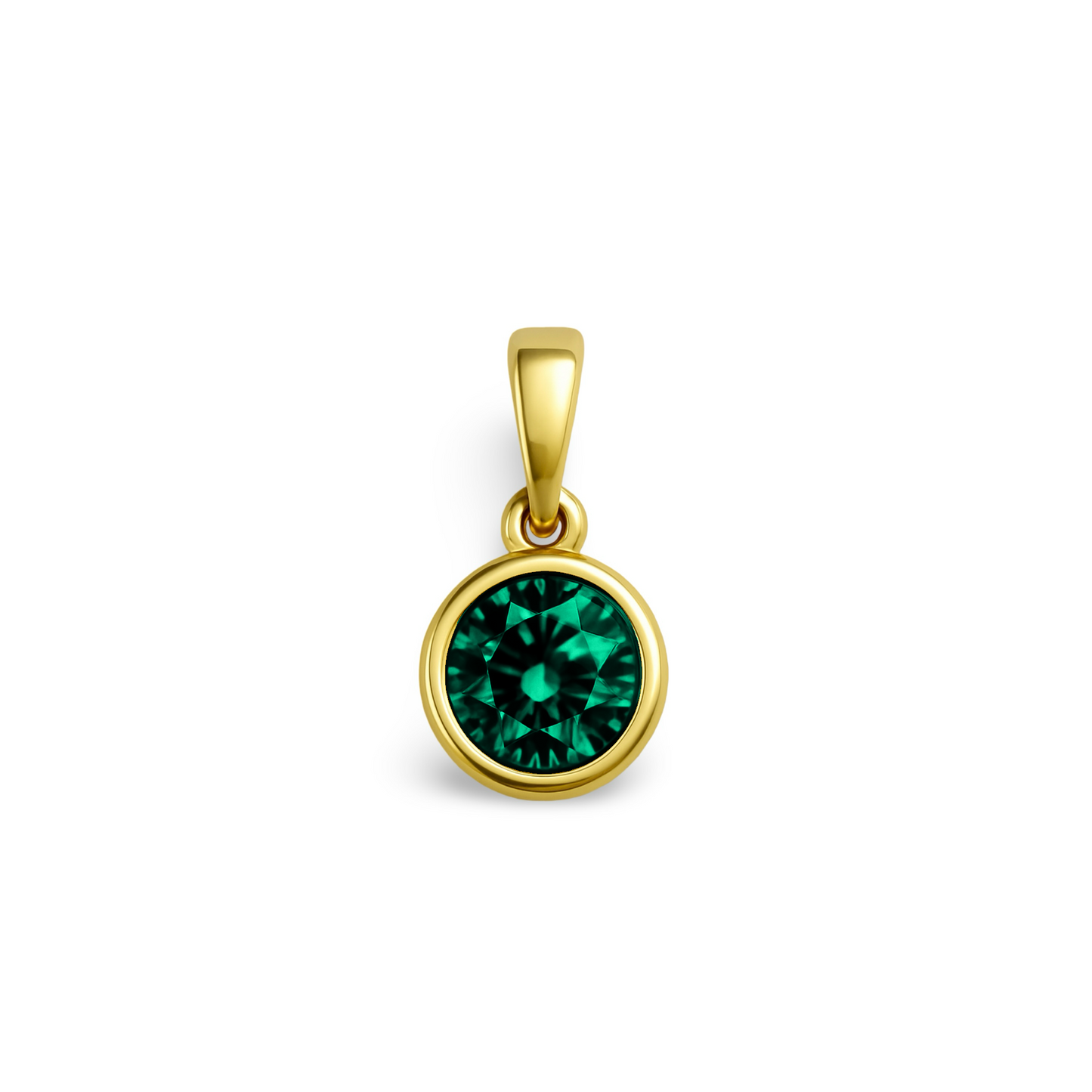 Forma Solitaire Necklace – Zambian Green Emerald