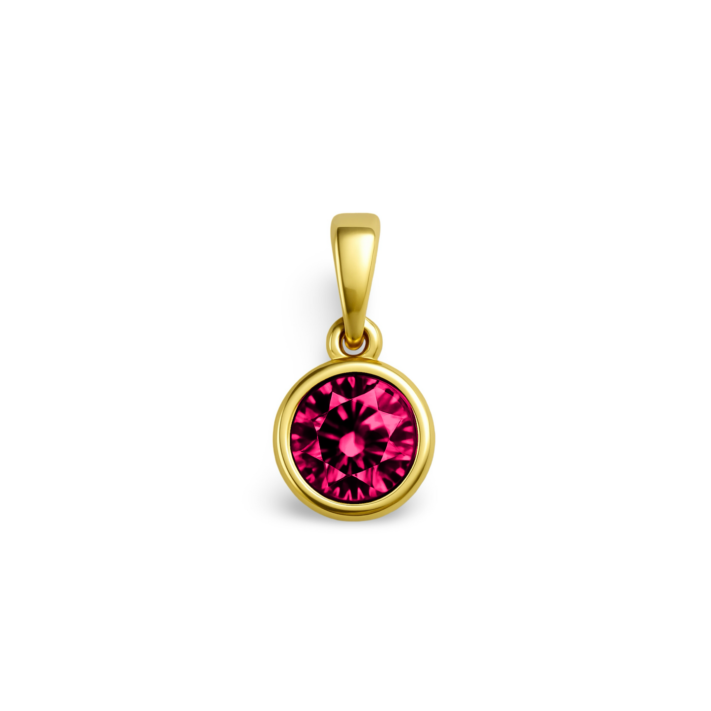 Forma Solitaire Necklace – Red Ruby