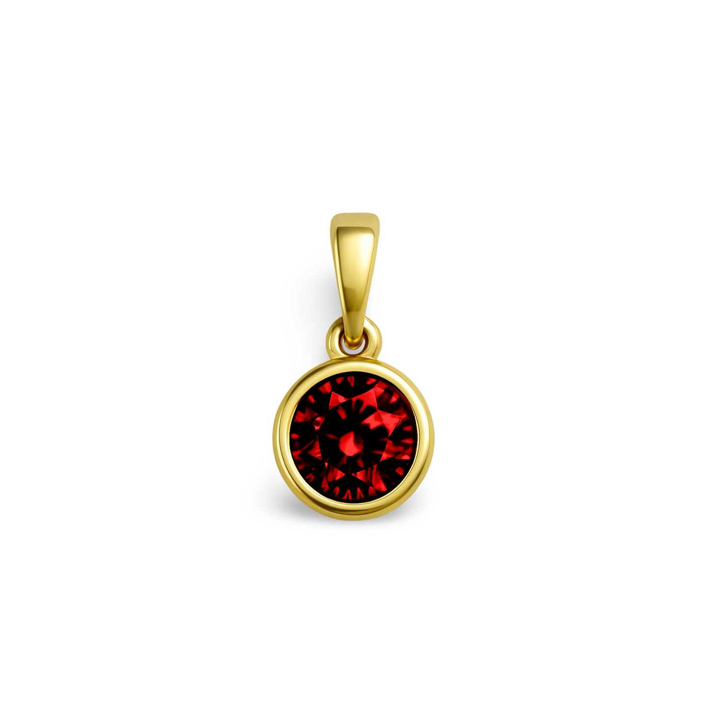 Forma Solitaire Necklace – Deep Red Garnet