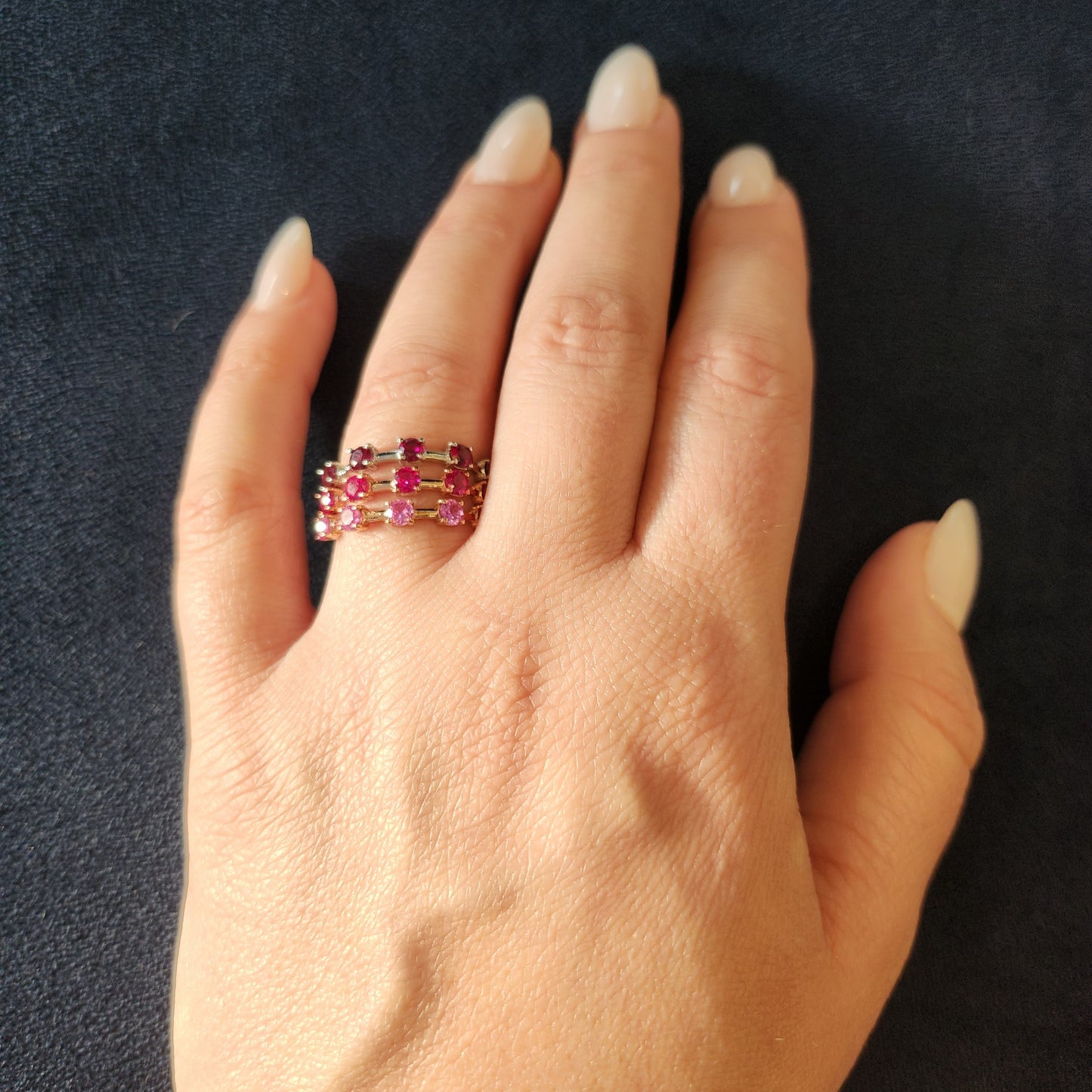 Linea Cinco Ring – Deep Red Garnet