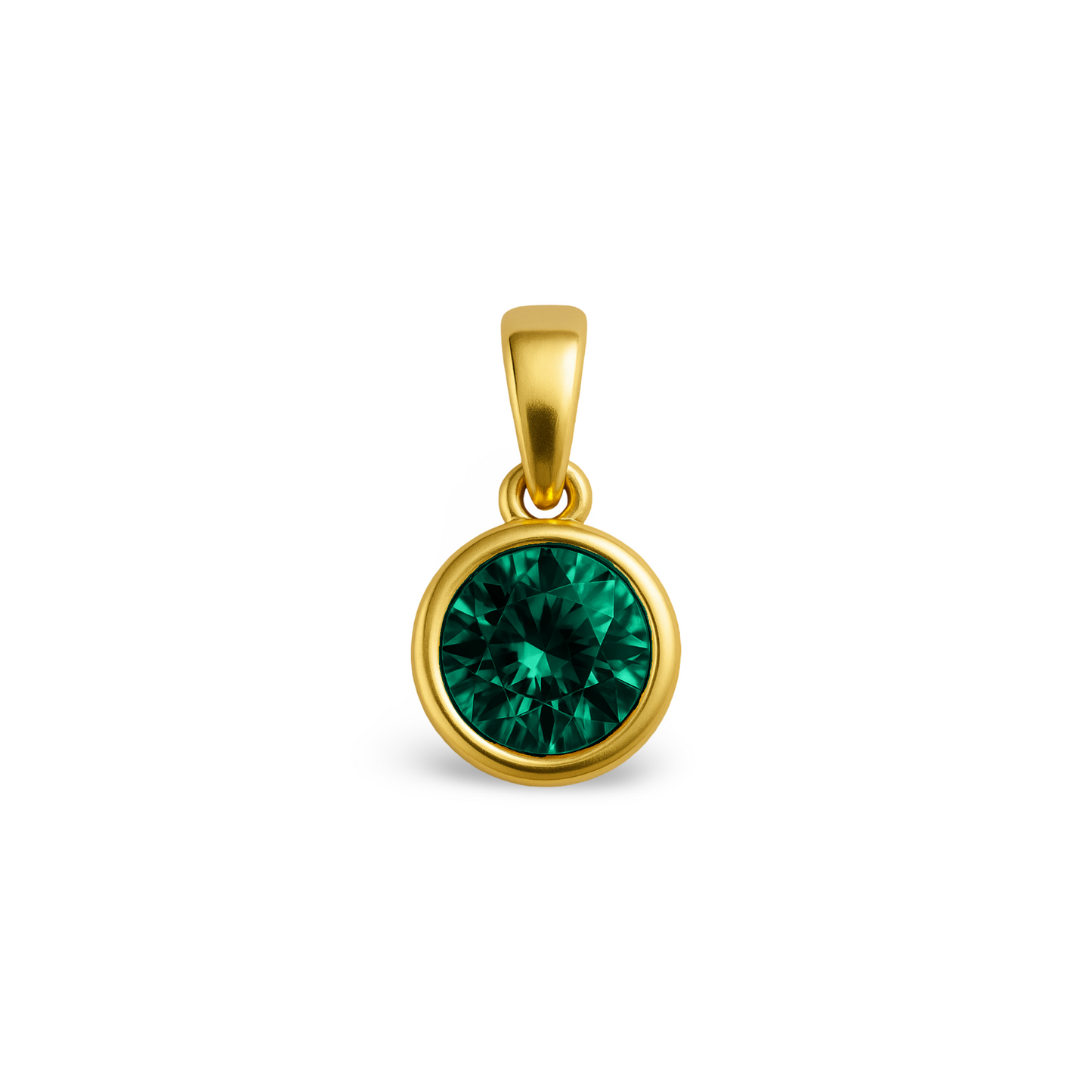 Forma Maxi Solitaire Necklace – Zambian Green Emerald