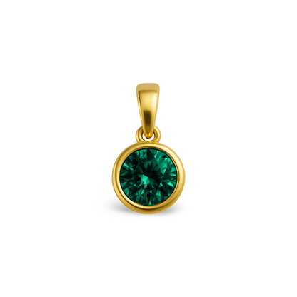 Forma Maxi Solitaire Necklace – Zambian Green Emerald