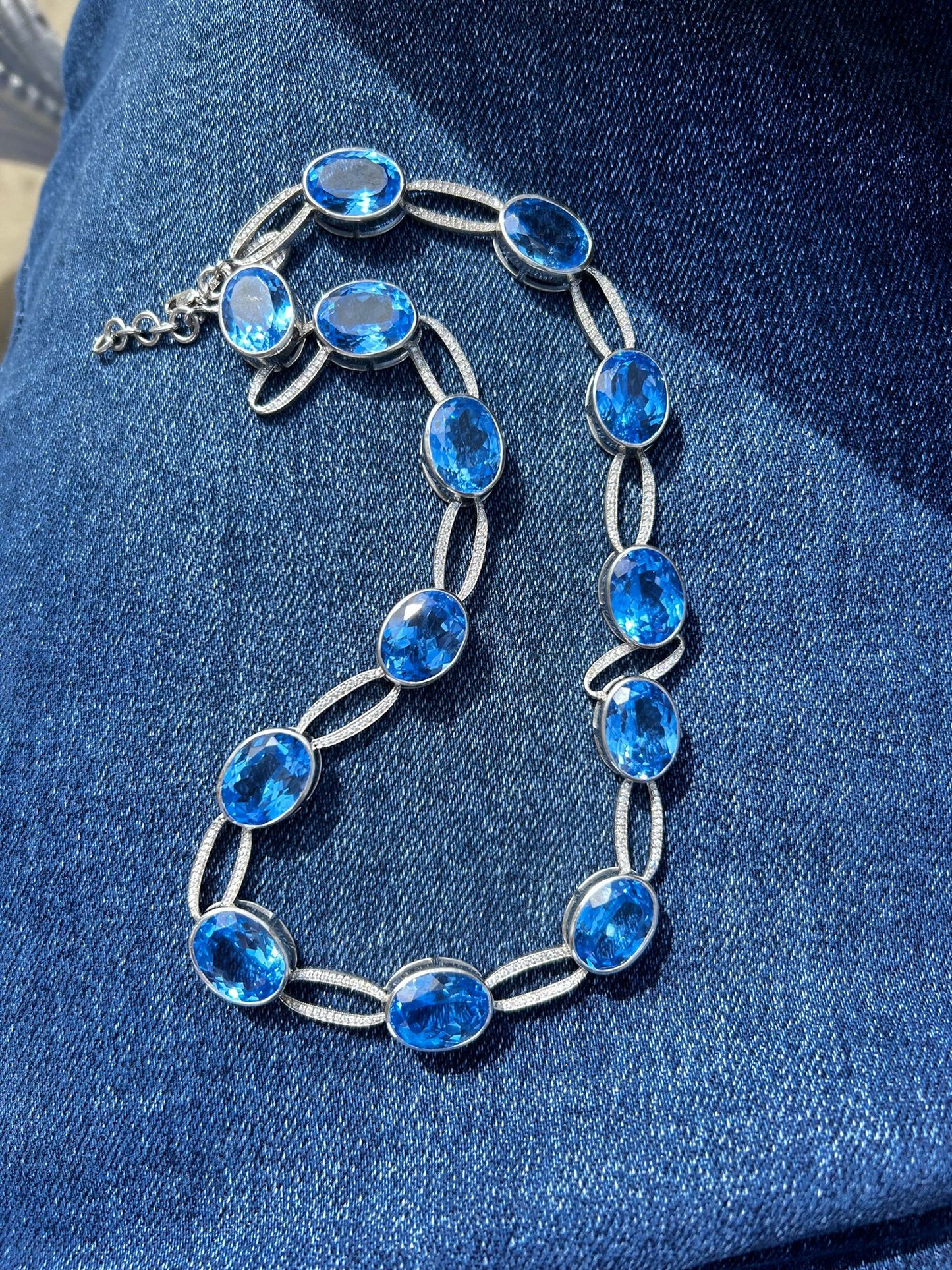 Velara Soiree Necklace – Blue Aquamarine