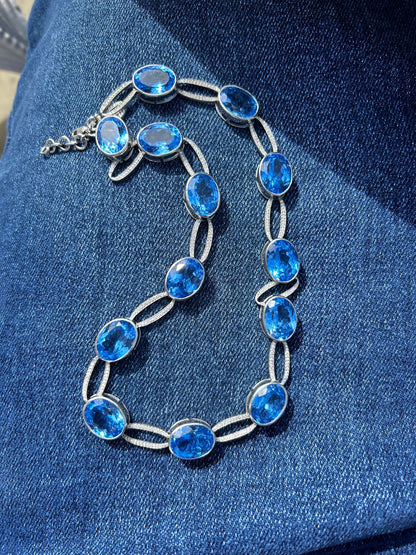 Velara Soiree Necklace – Blue Aquamarine