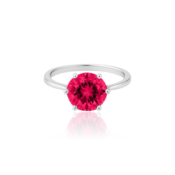 Juno Bold Solitaire Ring – Red Ruby