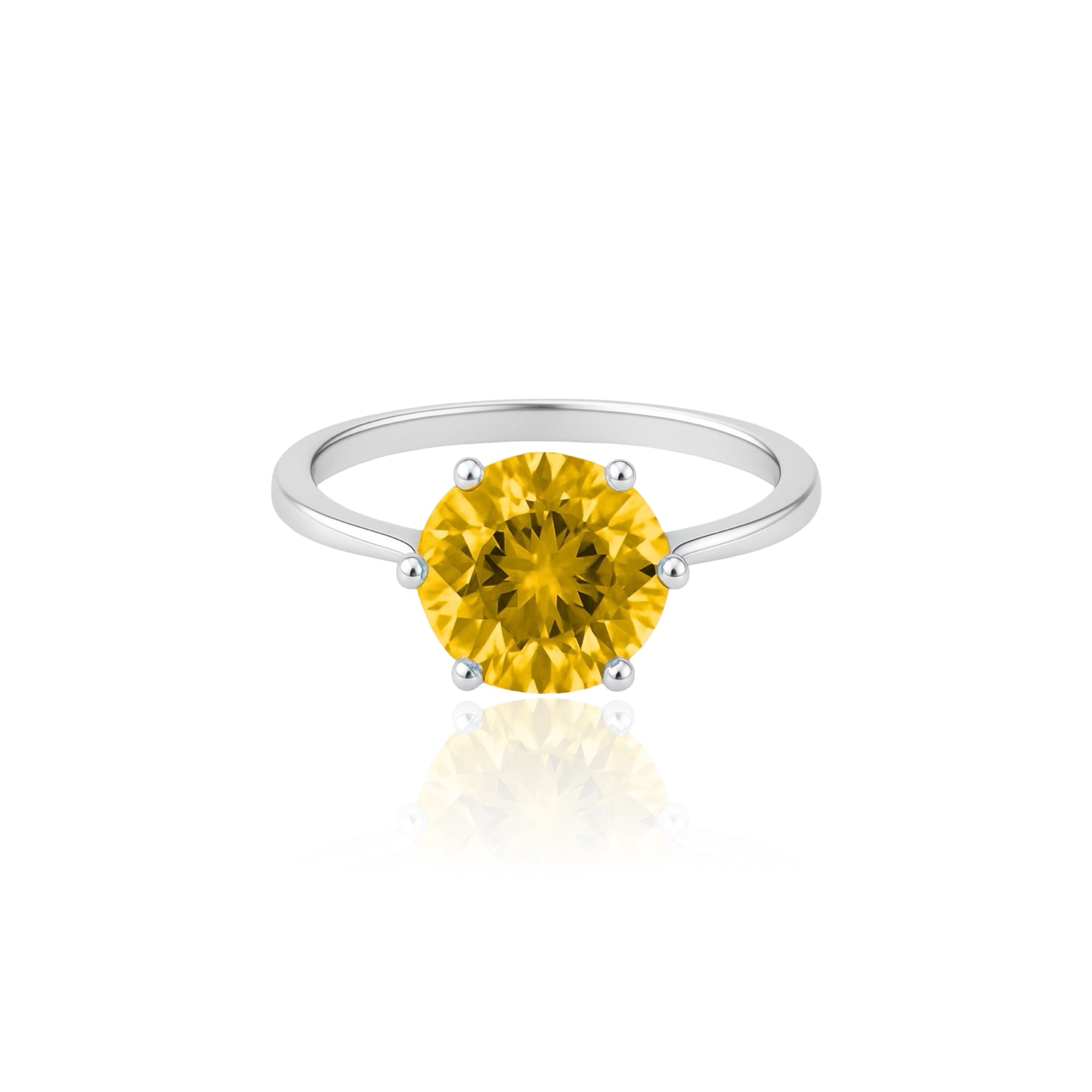 Juno Bold Solitaire Ring – Yellow Sapphire
