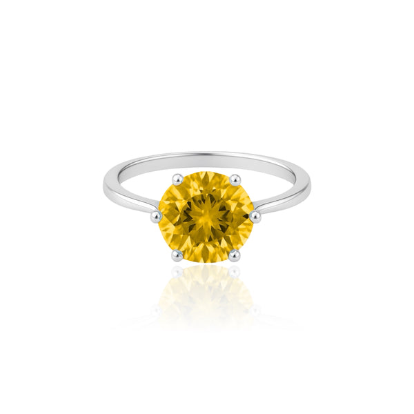 Juno Bold Solitaire Ring – Yellow Sapphire