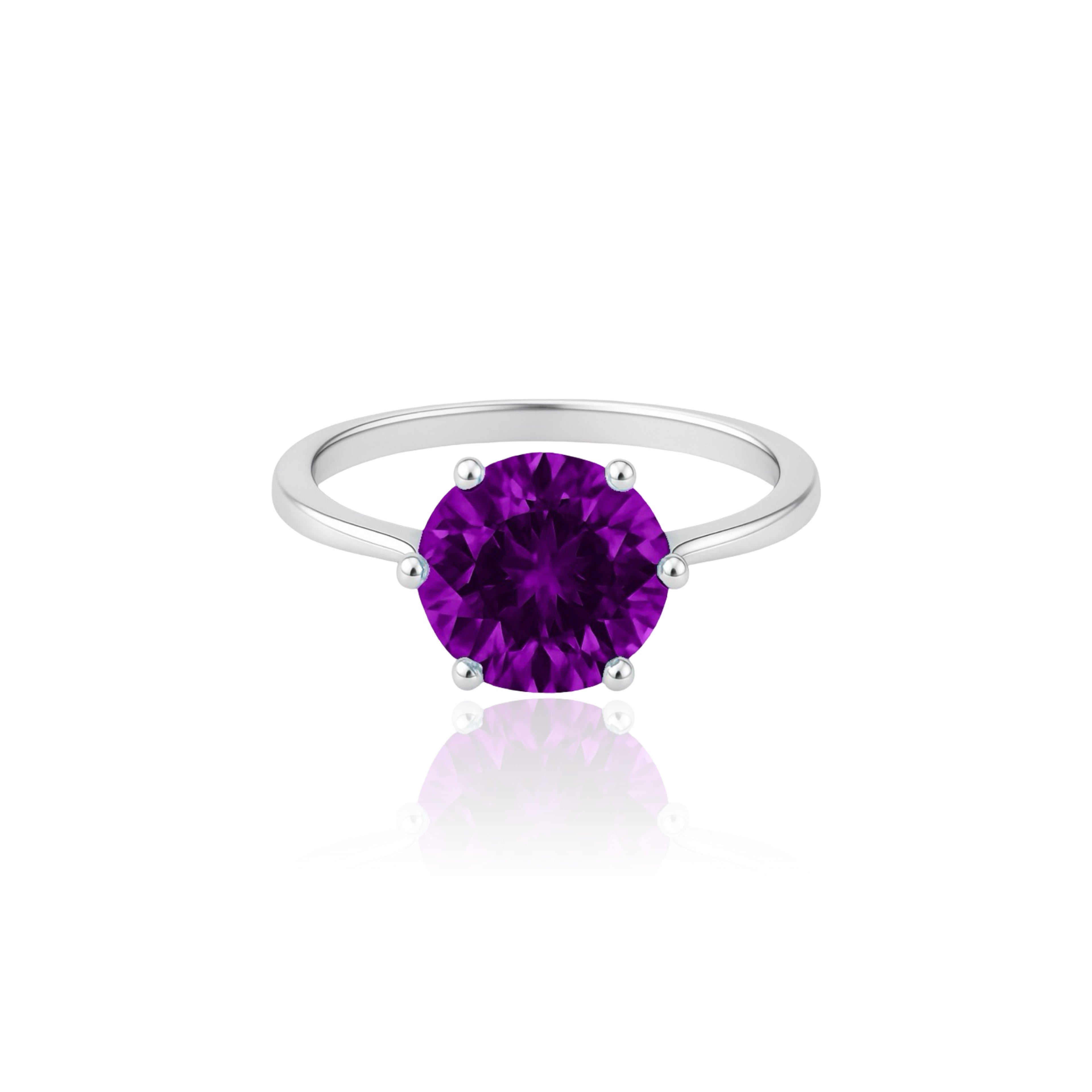 Juno Bold Solitaire Ring – Purple Amethyst