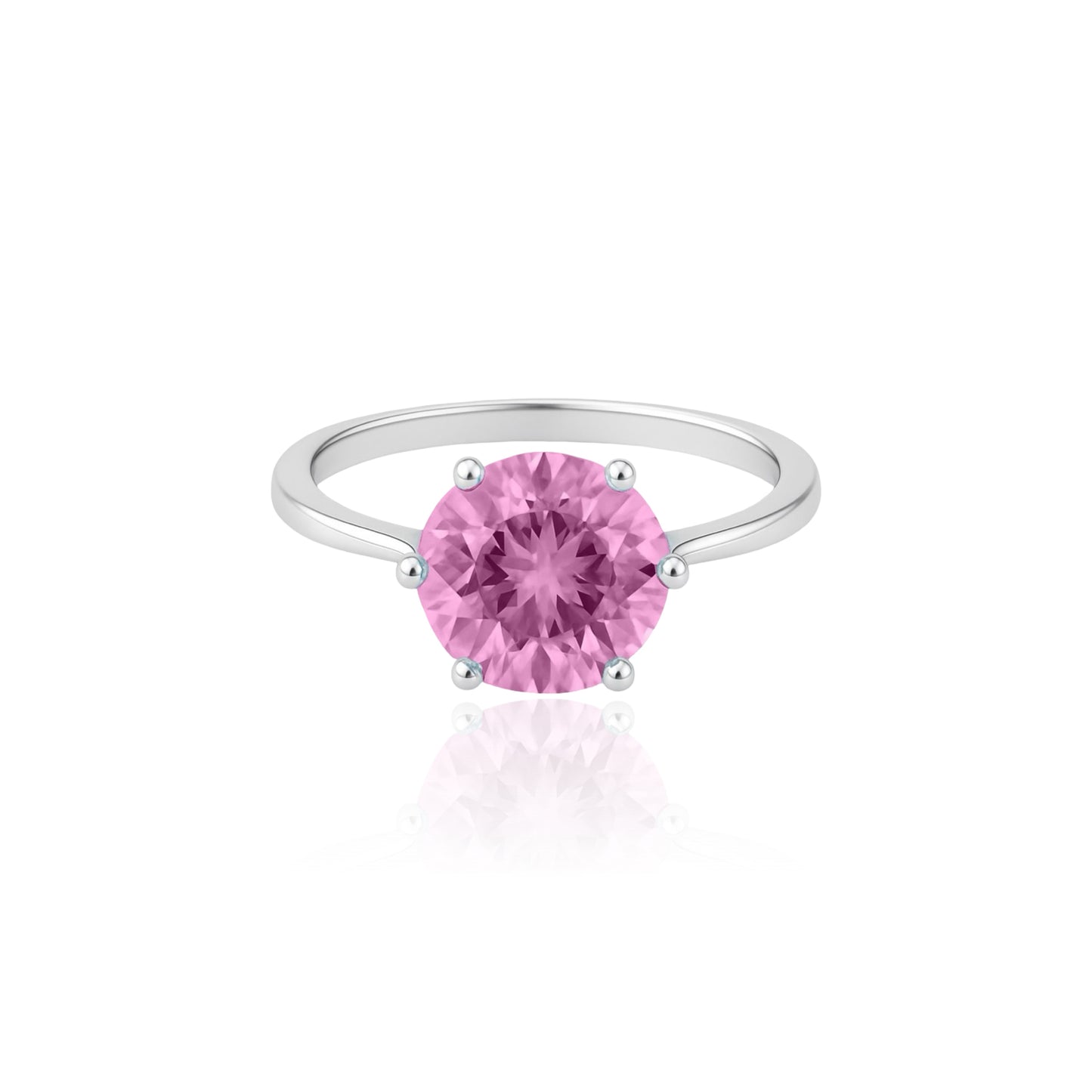 Juno Bold Solitaire Ring – Light Pink Sapphire