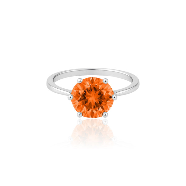Juno Bold Solitaire Ring – Orange Padparadscha Sapphire