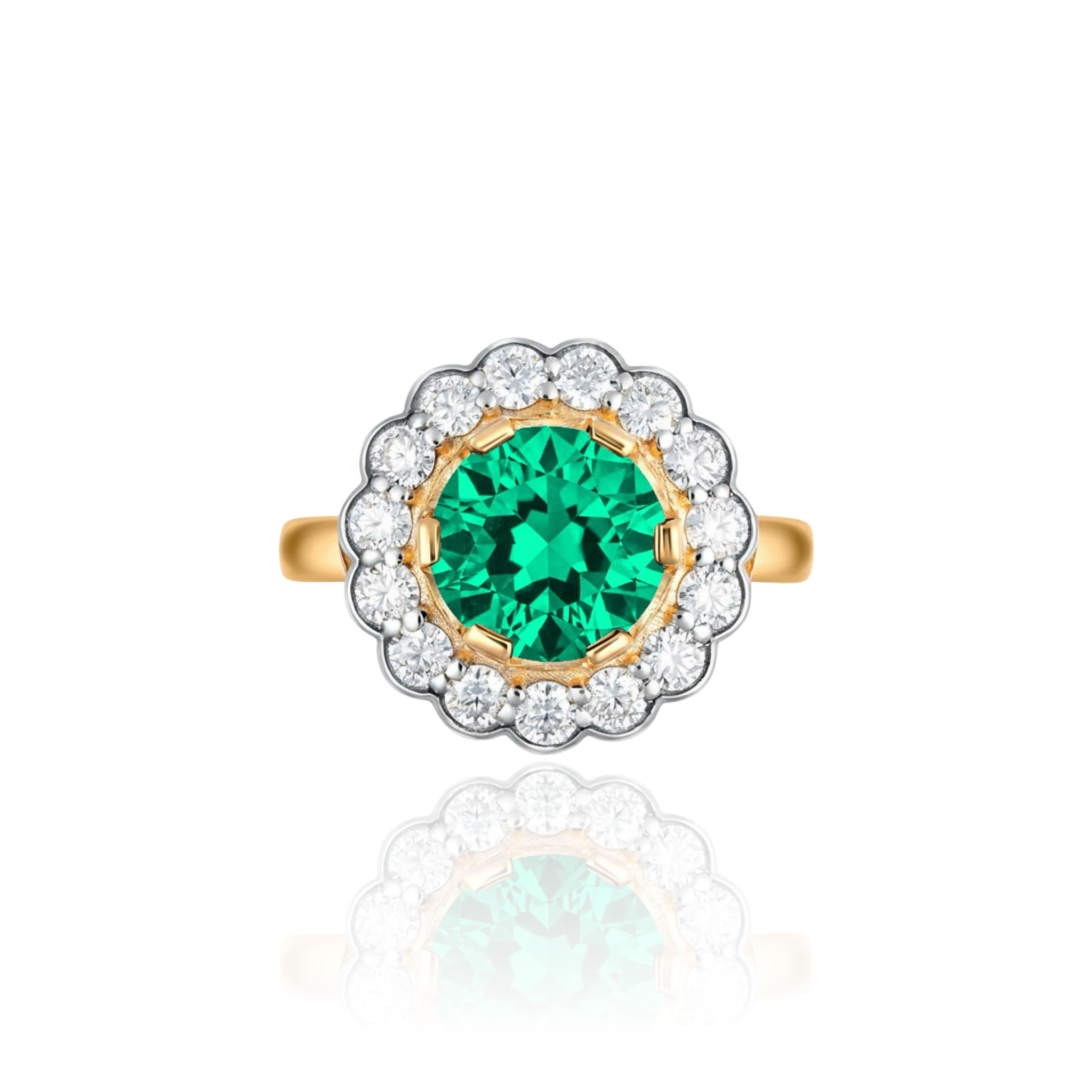 Juno Daisy Ring – Colombian Green Emerald