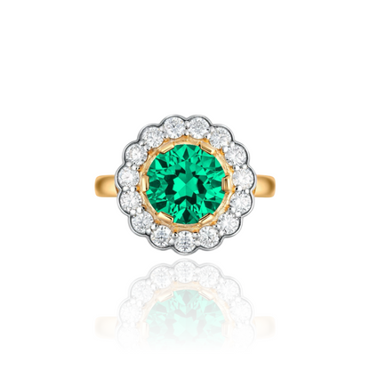 Juno Daisy Ring – Colombian Green Emerald