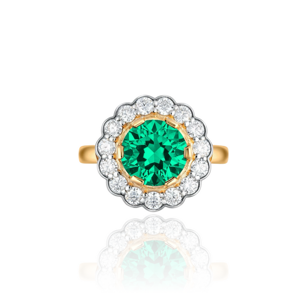 Juno Daisy Ring – Colombian Green Emerald