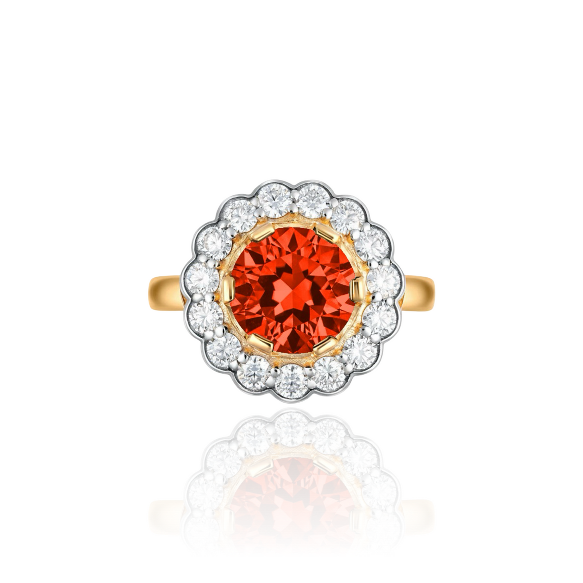 Juno Daisy Ring – Orange Padparadscha Sapphire
