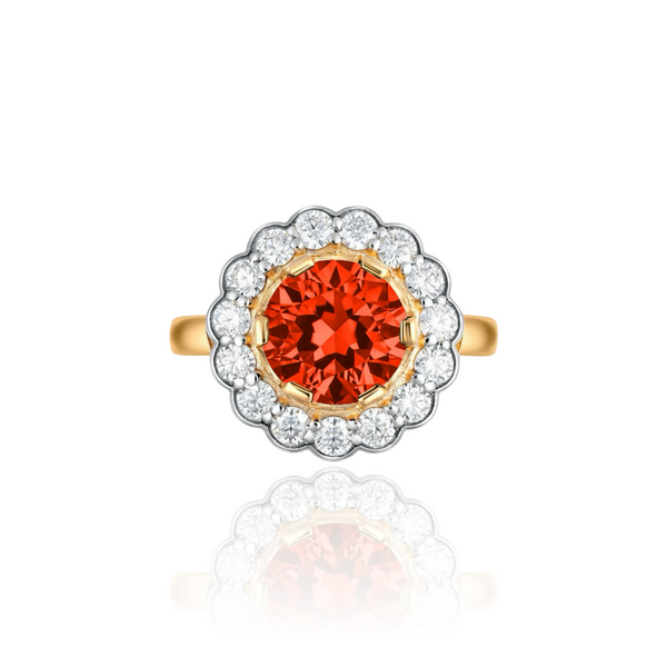Juno Daisy Ring – Orange Padparadscha Sapphire