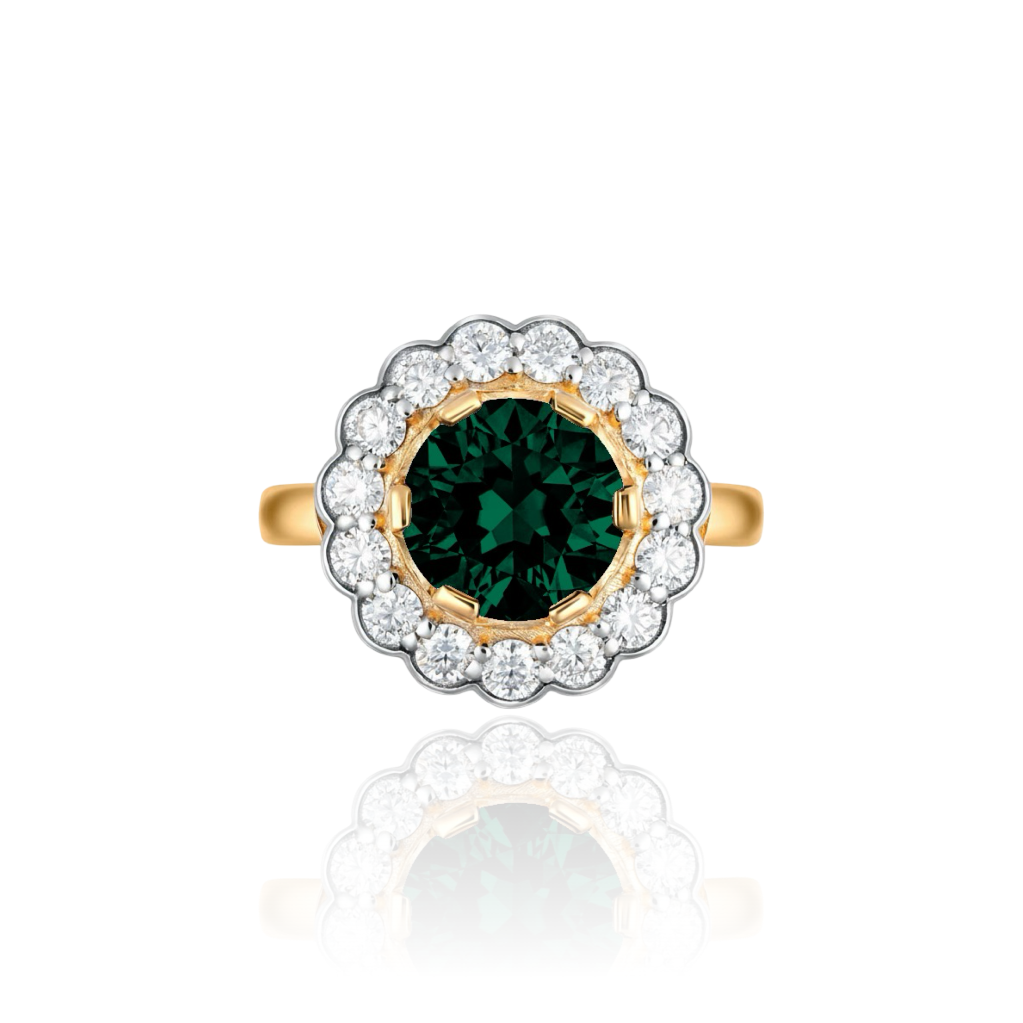 Juno Daisy Ring – Zambian Green Emerald