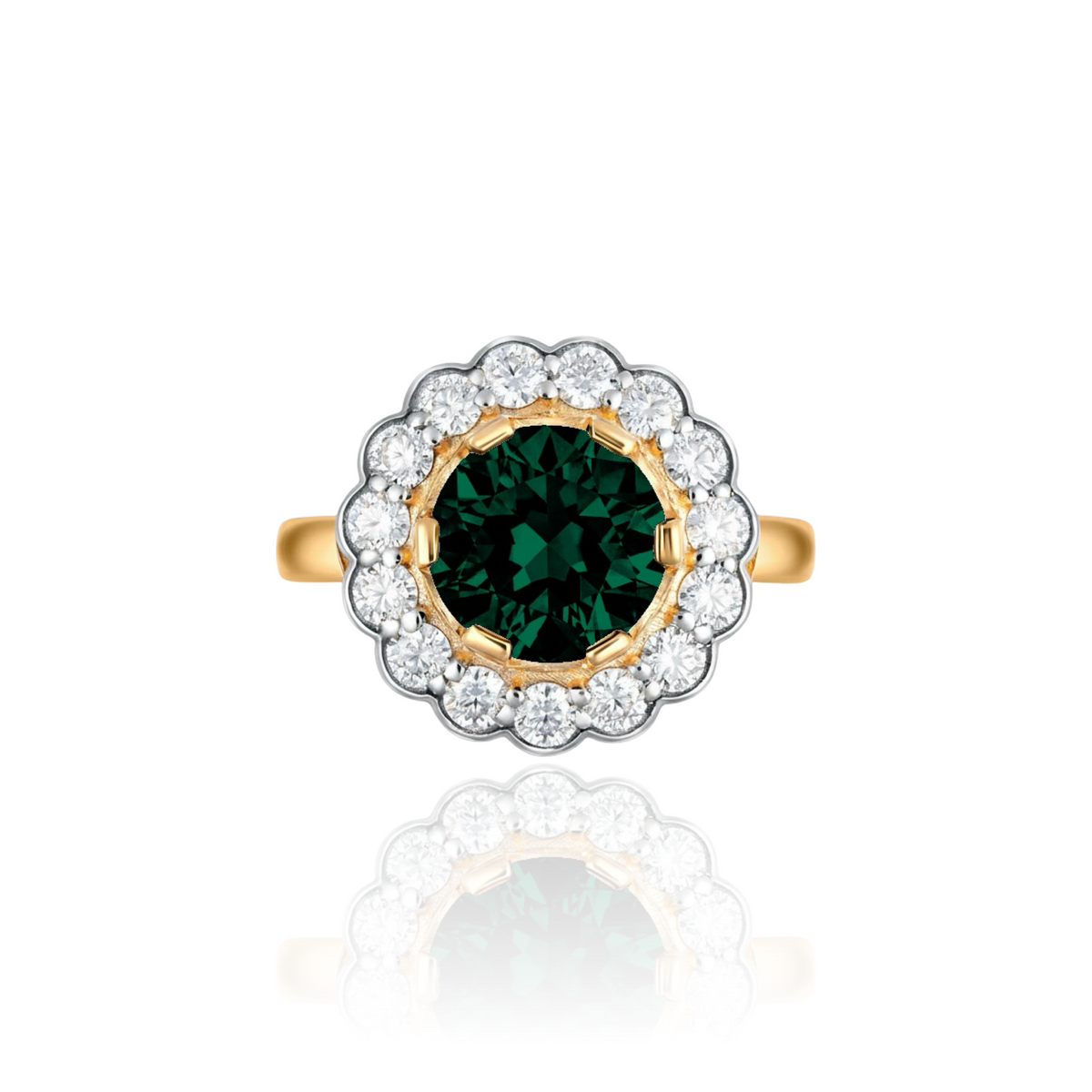 Juno Daisy Ring – Zambian Green Emerald