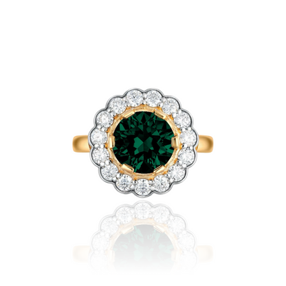 Juno Daisy Ring – Zambian Green Emerald