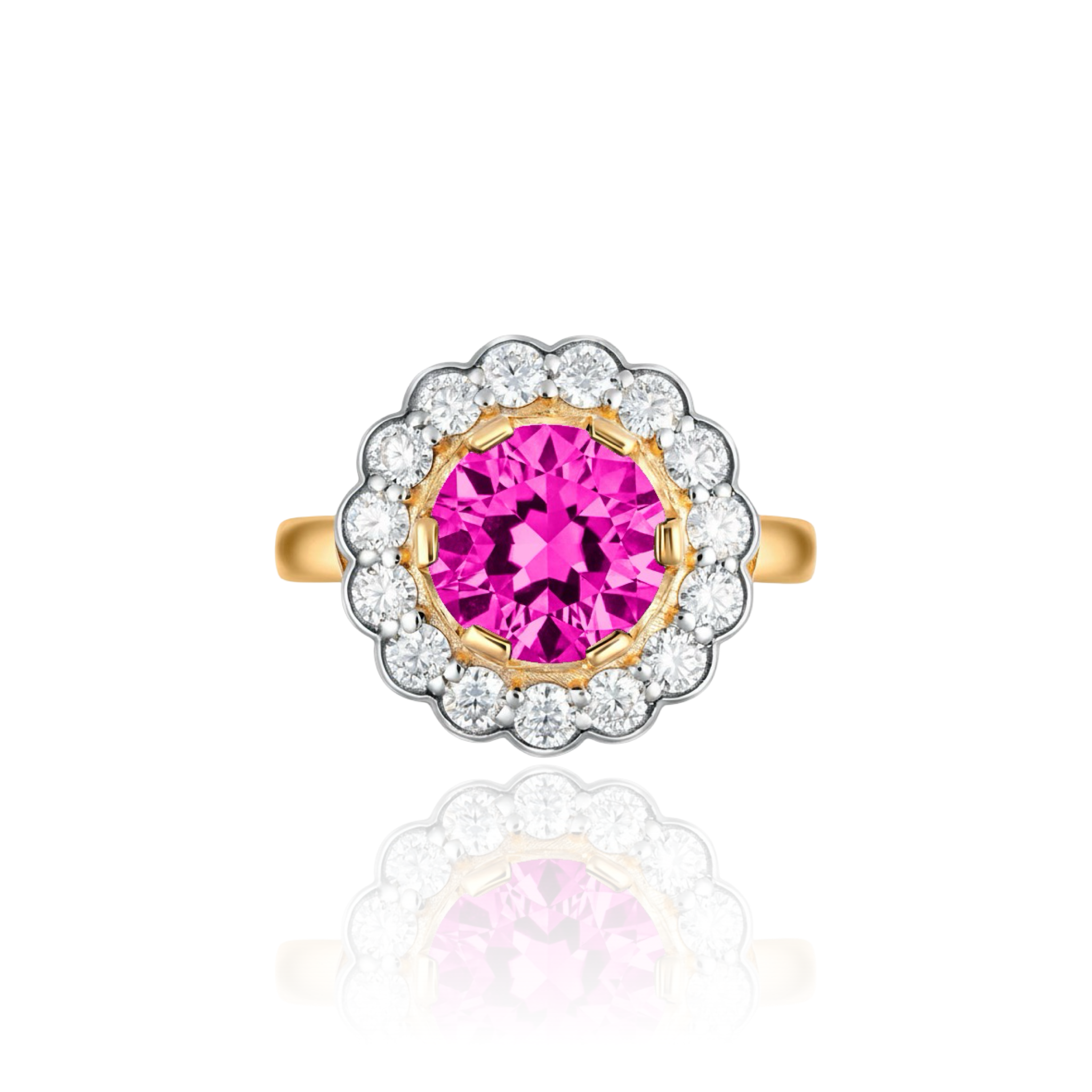 Juno Daisy Ring – Vivid Pink Sapphire