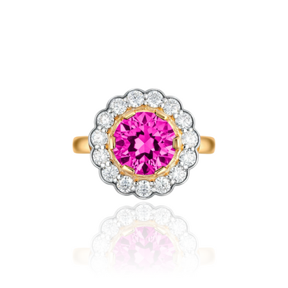 Juno Daisy Ring – Vivid Pink Sapphire