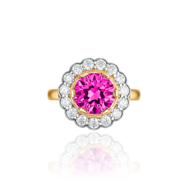 Juno Daisy Ring – Vivid Pink Sapphire