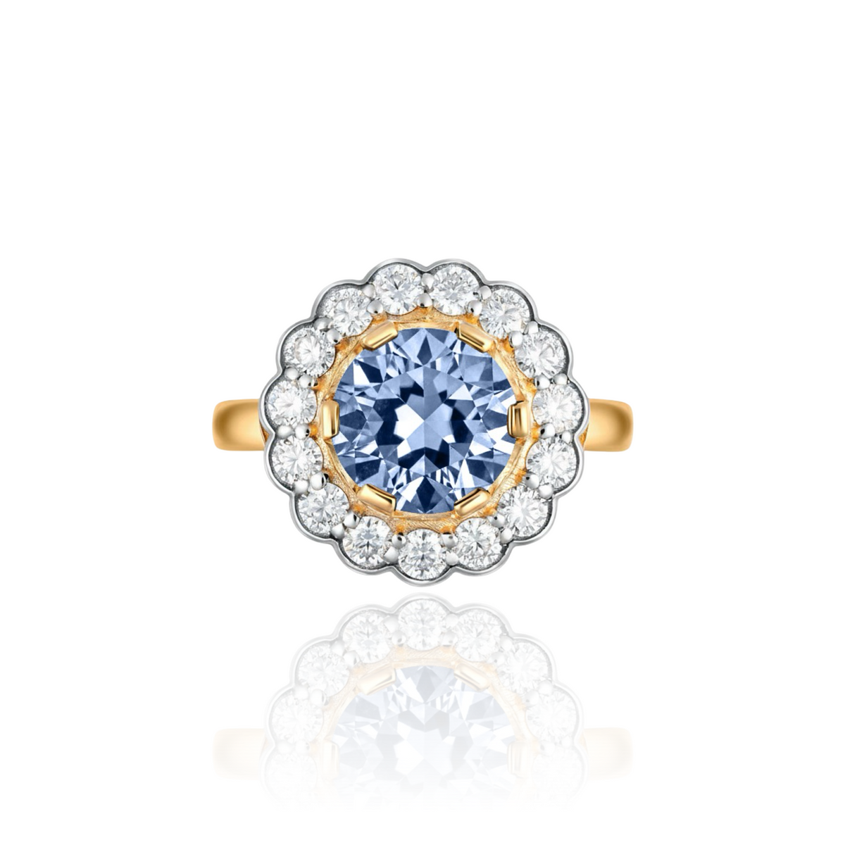 Juno Daisy Ring – Light Blue Aquamarine