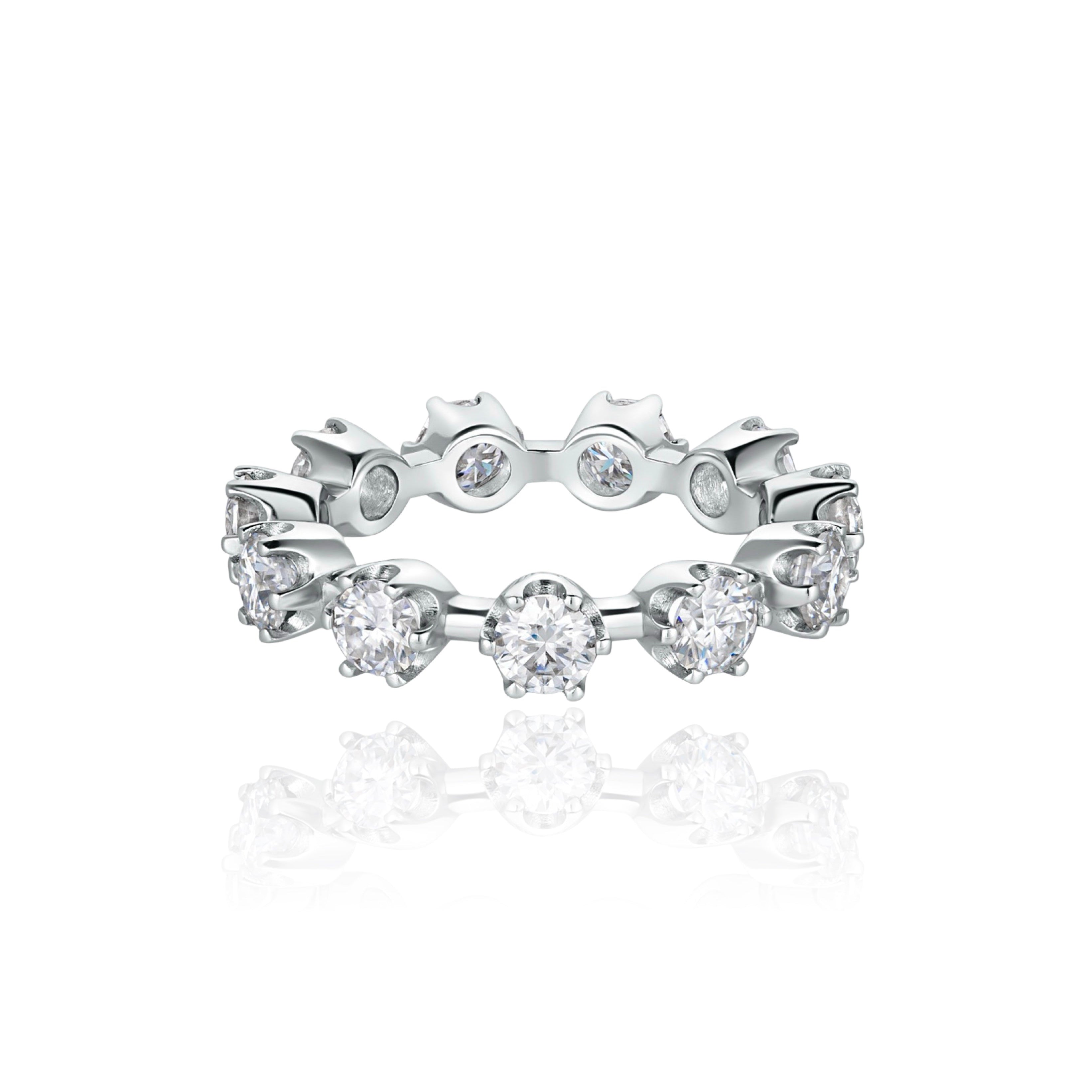 Linea Maxi Station Ring – White Diamond