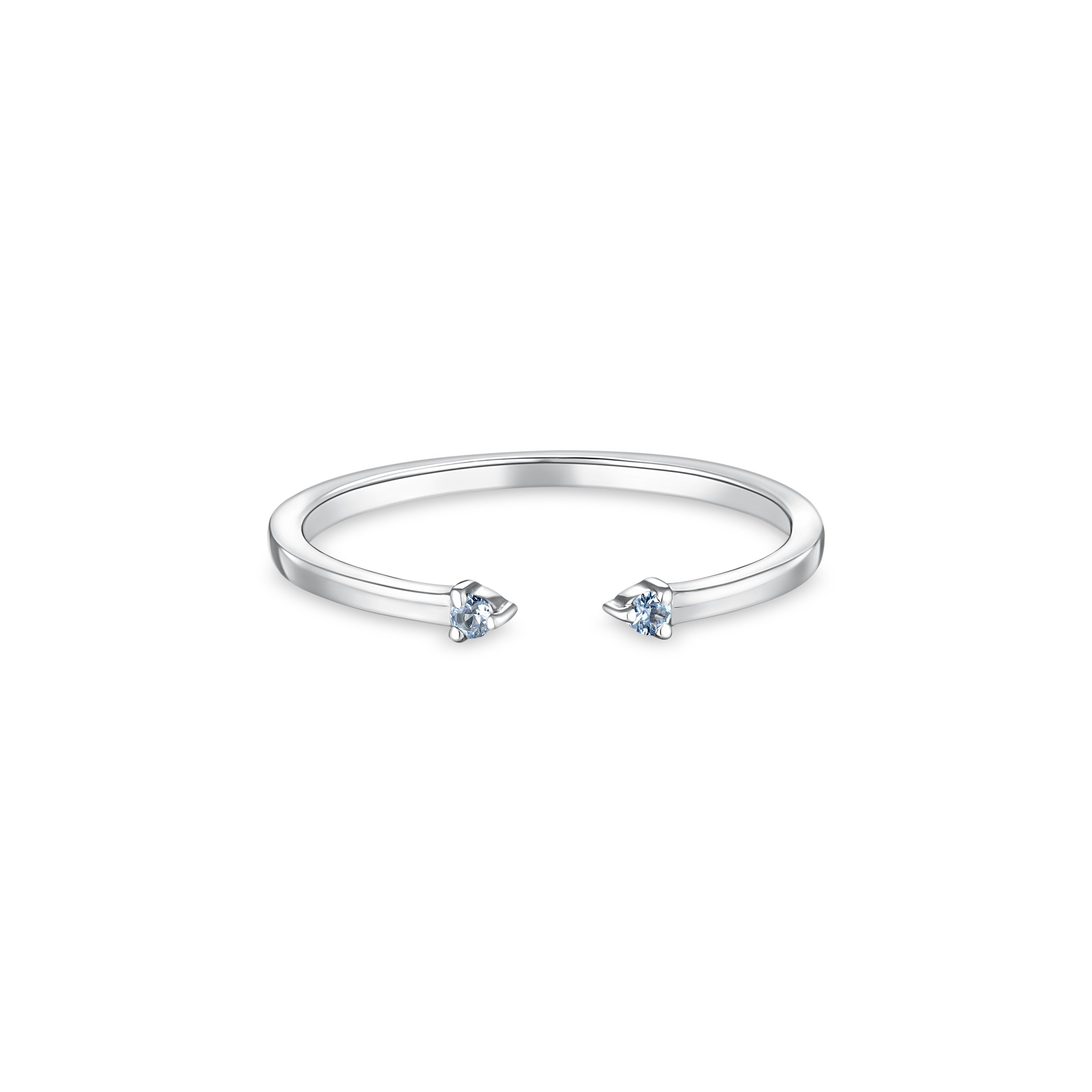 Linea Punto Mini Ring – Light Blue Aquamarine