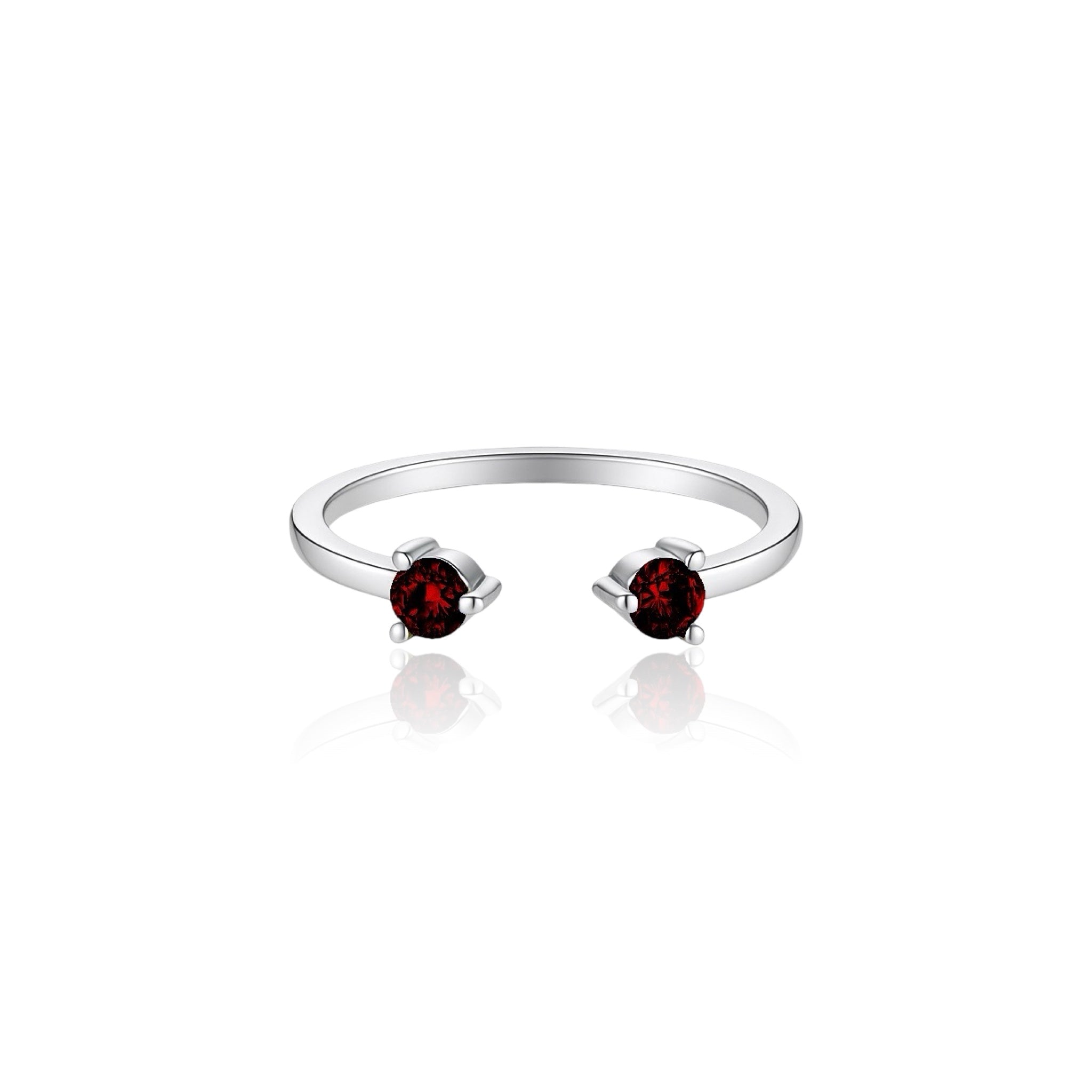 Linea Punto Grande Ring – Deep Red Garnet