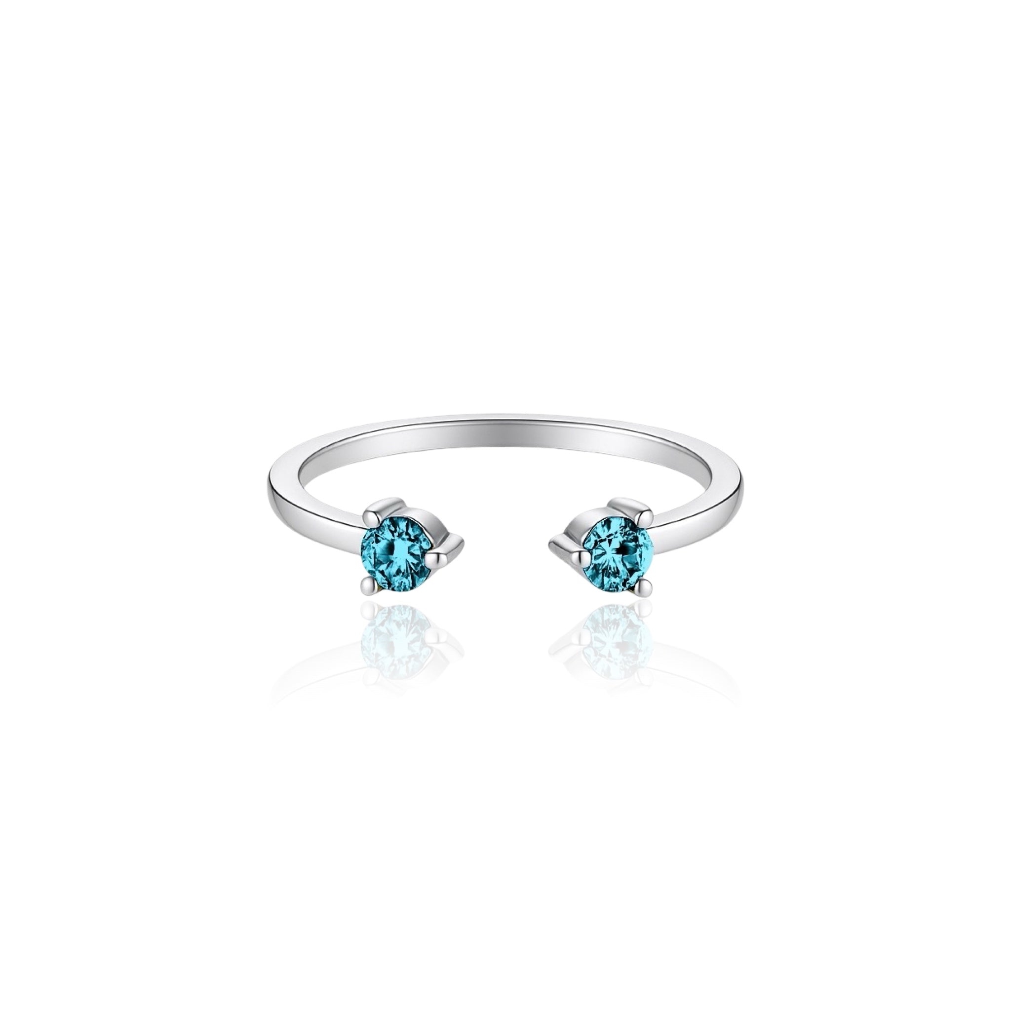 Linea Punto Grande Ring – Teal Blue Spinel
