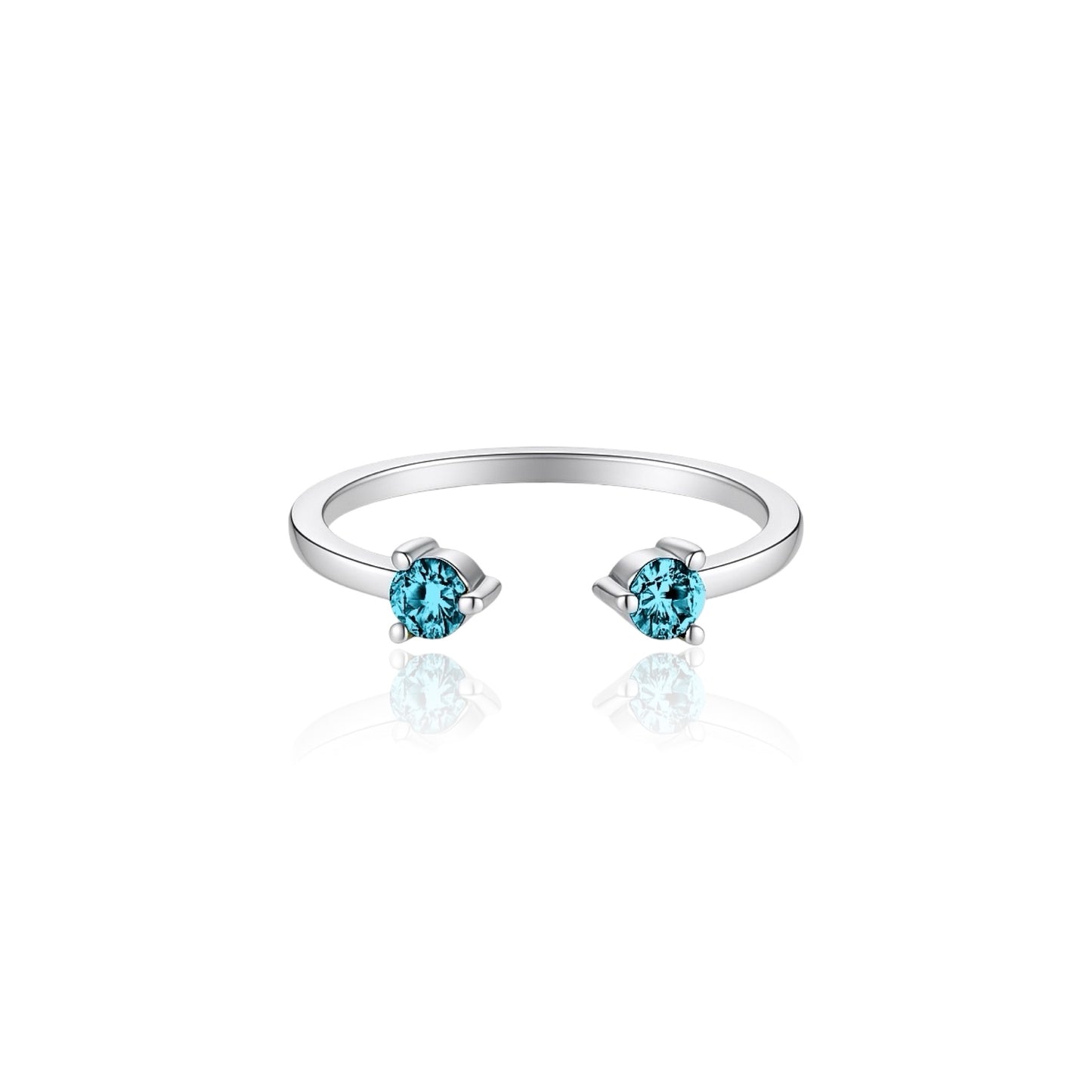Linea Punto Grande Ring – Teal Blue Spinel